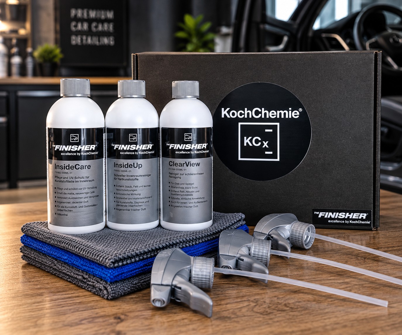 Koch Chemie The Finisher 3×500 ml + 3 utěrky – sada na interiér